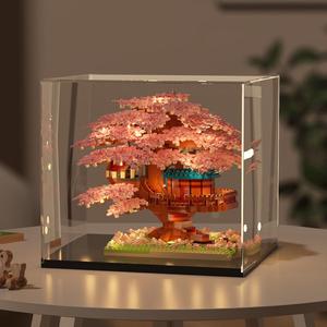 Mini Cherry Blossom Tree House Building Blocks (1 Box), Creative Building Blocks Toy, Educational Toy for Kids, Home Decoration, Birthday Gift, Festival Gift