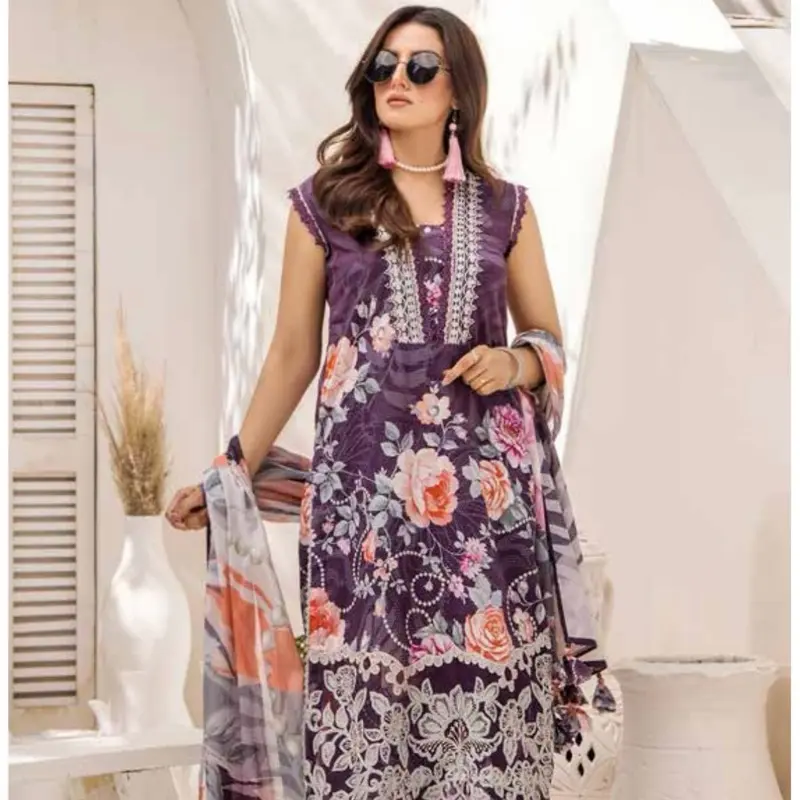Adan Libas D7 * With full Sleeves* lawn embroidered collection  Womenswear Casual Comfort Summer Dress Floral