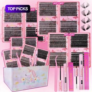Lash Clusters Kit Mixed 10-18mm D Curl, 30D 40D 50D 60D, Different Styles Natural Volume, Individual Eyelashes, Eyelash Extensions, DIY at Home, Easy Apply, Perfect for Women Beginners,Gift Pack lash for yourself or friend family