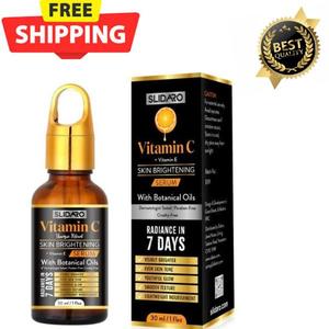 SLIDARO 5X Vitamin C + E Face Serum 30ml | Brightening & Hydrating Face Serum | For Glowing Skin, Dark Spots, Uneven Tone, Fine Lines | Lightweight Daily Skincare for Men & Women Hydrate Discoloration