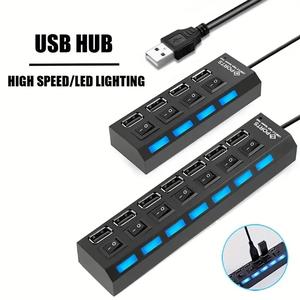 4-Port and 7-Port USB HUB with USB Ports Output, Independent Switch for USB Drives, External Storage, Keyboard, Mouse and Charging, Enhanced Safety Features