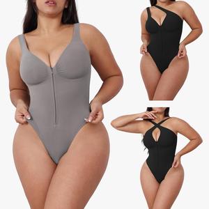 2026 New Corset Seamless Shaping Strong Belly Suspender Underwear Zipper Backless Hip Lift Shaping One-piece