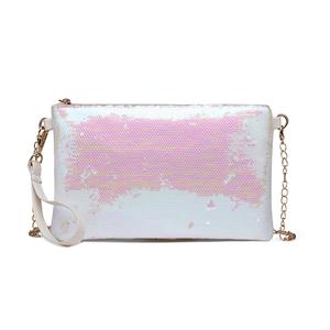 MISS LULU Sequins Clutch Evening Bag - White/Grey/Black