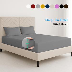 Summer Breathable 30CM Extra Deep Fitted Sheet Plain Dyed Bed Sheets | Breathable Airflow Ultra Soft Sweat-Free Mattress Cover UK | Single Double KING SUPER KING