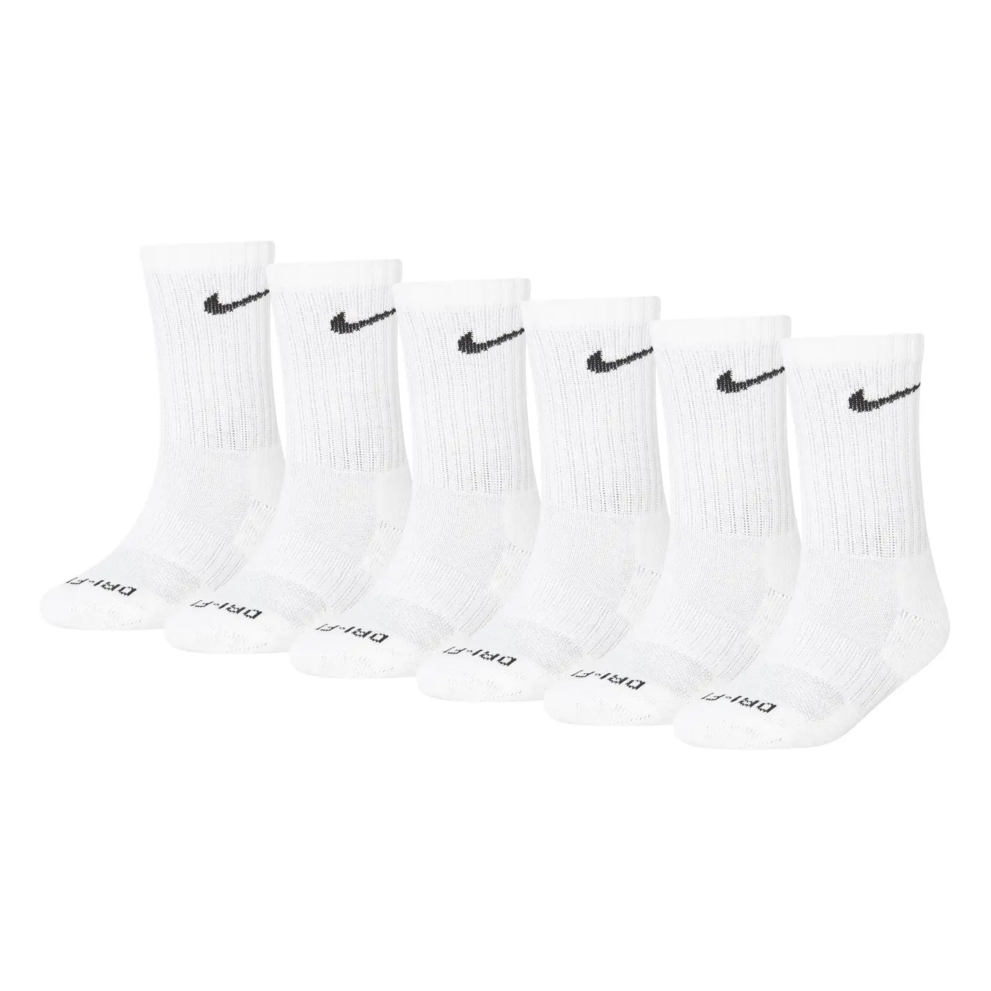 Nike Kids 6pk Dri Fit Crew Sock Childs Socks