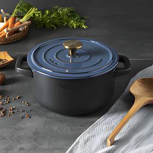 French Heat-resistant Ceramic Casserole with Lid & Handle, Durable Kitchen Essential Stockpot, Kitchen Cookware for Various Cooking