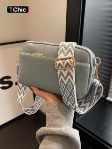 Women's Purse Crossbody Bag, Minimalist Stylish Plain Color Zipper Crossbody Bag with Adjustable Strap, High-quality Daily Commuting Bag for Girl