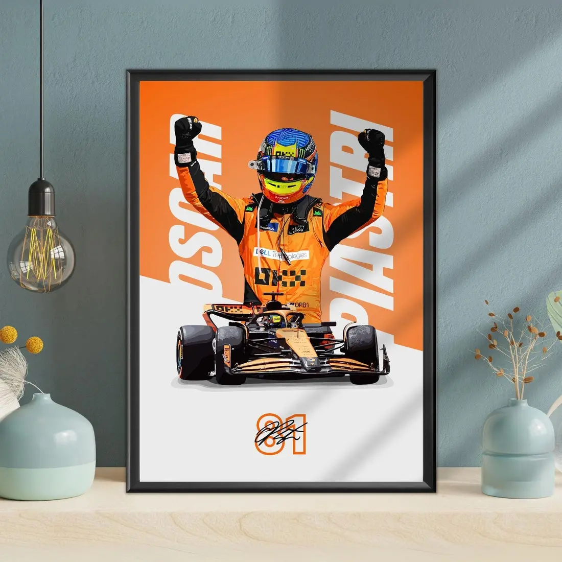 Oscar Piastri, McLaren Formula 1, McLaren Racing, Formula 1, F1 Merch, Poster, Print, Wall Art