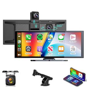 11.26 Inch Wireless Car Play Screen, Car Video Player with 4K 360° Rotatable Dashcam, Car Audio Receiver with BT, AUX, FM, Automotive, Car DVR Screen for Dashboard, for Bluetooth Compatible