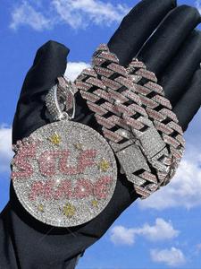 Rhinestone Letter Decor Pendant Necklace & Chain Bracelet, Hip Hop Punk Style Jewelry Set for Party, Daily Clothing Decor for Boy & Girl