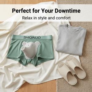 SHIQINUO Funny Elephant 3D Pouch Men’s Boxer Briefs  Soft Modal Breathable Trunks Gift for Him | Sexy Novelty Underwear TikTok Viral