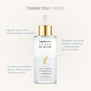 Thank You Farmer 'Rice Pure Cream In Ampoule' (50ml) - Brightening Hyaluronic Serum