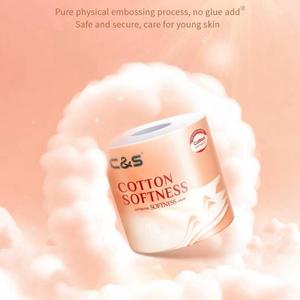 C&S Cotton Softness 10x Quality 4Ply Toilet Roll Soft & Thick Like Cotton with Double Flower Embossed Design for Comfortable Toilet Experience Wipes