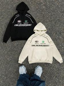 Men's Letter Print Graphic Hoodie, Casual Loose Long Sleeve Hooded Sweatshirt for Spring & Fall, Fashion Men's Clothes for Daily Wear