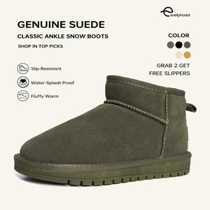 EVELLYHOOTD Winter Warm  Boots Classic Fashion Ankle Boots Water Splash Resistant [Recommend one size up for wide feet]