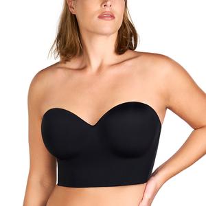 HSIA Iris Seamless Longline Strapless Bra – Anti-Slip Support Corset Bustier for Plus Size & Large Busts