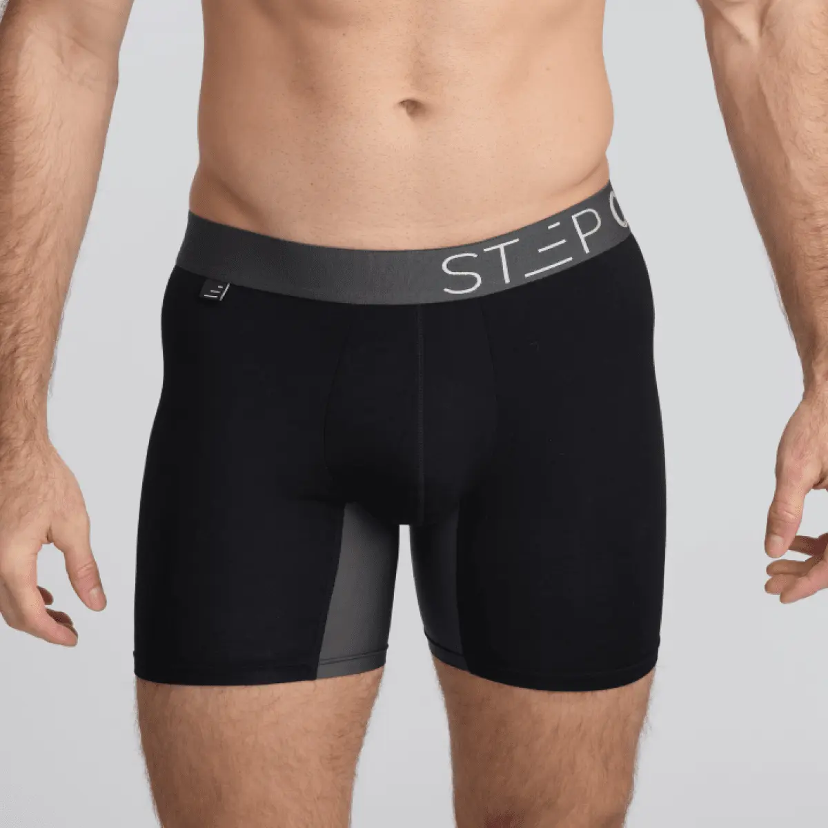 Step One Boxer Brief - Black Currants, Hidden Elastic Pouch, Anti-Chafe, Breathable Viscose Bamboo Fabric, Moisture-Wicking, UltraGlyde Panels, Ultra-Soft, Stretch, Indoor, Men's Underwear for All Seasons, Premium, Everyday Wear Fit, Athletic Activewear
