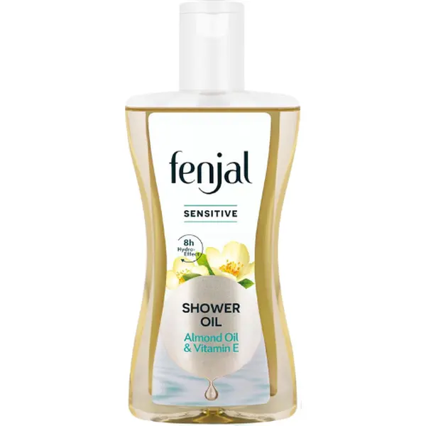 Fenjal Sensitive Shower Oil, Lightly Foaming Milk, Smooth & Hydrating, 225 ml Body Care Comfort Cleanser Cleansing