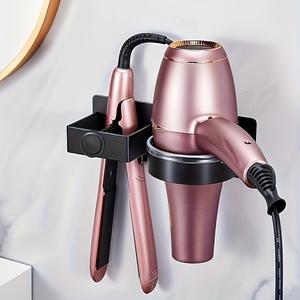 Wall-Mounted Hair Styling Tool Rack, No-Drill Hair Dryer & Curling Iron Storage Stand, Hair Dryer Holder, Bathroom Organizer for Straighteners & Curlers