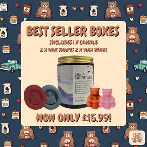 Best Seller Box includes Mystery candles and wax melts Handmade by Bear Burners Scented Soy wax Candle Vegan Cruelty Free