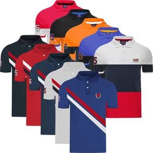 Mens 5 Pack Polo Shirt Striped Contrast Panel Casual Short Sleeved Collared Logo Top Plain Multi Pack Holiday Set Classic Cotton Menswear Sports