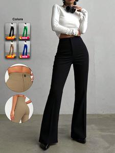 Women's High Waist Straight Leg Pants, Casual Elegant Commuter Trousers, Perfect for Daily, Office, Home, Dates, Small Parties