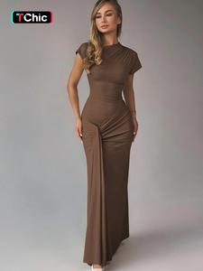 Women's Plain Dress, Elegant Short Sleeve Dress for Daily Outdoor Wear, Ladies Clothes for Summer