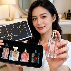 4-Piece Women's Perfume EDP Gift Set, 4 Different Scents, 30ML Each, Long-Lasting Fragrance, Ideal for Shopping, Dates, Parties