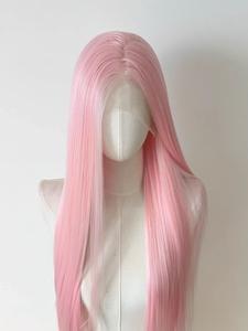 Light Pink Wig for Women 13x4 Lace Front Wig 26inch Long Straight Synthetic Wigs Synthetic Hair Wig Soft Natural Heat-resistant Fiber Cosplay Wig