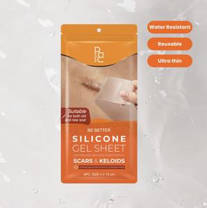 [Summer Essentials] Silicone Gel Scar care Sheets Waterproof Reusable Non Irritation Be Better For Keloids Burns Acne Cut And C-Section Scars Reusable Water Resistent 4pcs Suitable for Old & New Scars Skin Repair Ultra-thin Healthcare