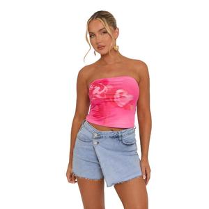 Nevah Womenswear Rebellious Fashion Floral Bandeau Top