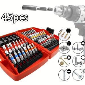 Impact Driver Drill Bit Set with Magnetic Nut Driver, S2 Steel Phillips, Flat, Square, Torx Bits, 83 Pieces, Durable Tool Accessories, Screwdriver Bits Set