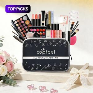 Popfeel Makeup Set Kit Cosmetics Kit Eyeshadow Lip Gloss Lipstick Brow Dye Mascara Makeup Brushes Concealer Bag Full Combo Gift, Daily Makeup Kit Multi-Pack #TOP PICKS