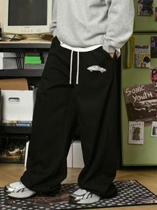 Men's Car Print Drawstring Waist Sweatpants, Casual Street Comfy Regular Fit Jogger Pants for Daily Wear, Mens Bottoms for All Seasons