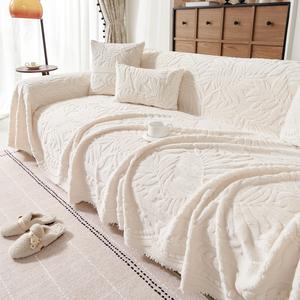 Modern Thick Plush Sofa Cover Blanket, Dustproof Sofa Slipcover, Pet Scratch-Resistant, Anti-Dirt Dustproof, Home Decor for Living Room & Bedroom