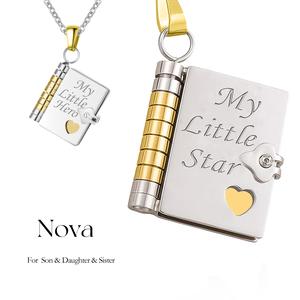Daughter/Son/Sister Gift: My Little Star Inspirational Book Locket Necklace - Laser Engraved Quotes, Birthday Graduation Keepsake Jewelry #A