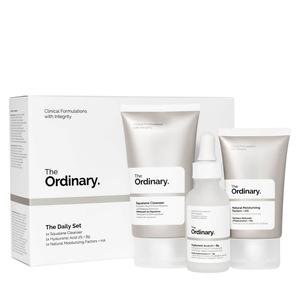 The Ordinary Daily Set, Squalane Cleanser 50ml, Hyaluronic Acid 2% + B5 30ml Face Serum, Natural Moisturizing Factors + HA 30ml, Dryness, Cleaning, Skin Hydration, Skin Texture and Smoothness, Deeply moisturises, Skin Barrier Support