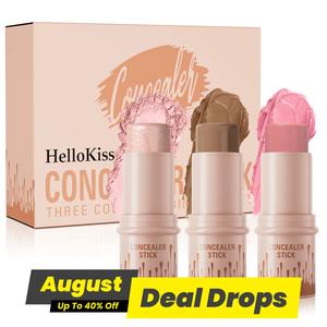 Long Lasting Concealer Stick, 3 Counts/set Highlighter & Blush & Contouring Stick, Glow Seeker Highlighter, Highlighter Balm, Facial Makeup Tool for Women & Girls, Valentine's Day Gift, Bronzer, Matte Shimmer Glitter Cosmetic, Highlighter Cream Makeup