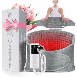 Electric Heated Waist Belt, Wearable Heating Pad for Neck Shoulder, Menstrual Waist Heat Pad Wrap Belt with 9 Heat Level, 4 Timer Setting, Gifts for Women Men