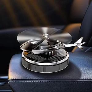 Solar-Powered Car Air Freshener, Rotating Helicopter Aromatherapy Diffuser, Aircraft Aluminum Indoor Decor, Car and Home Diffuser, Portable Car Diffuser