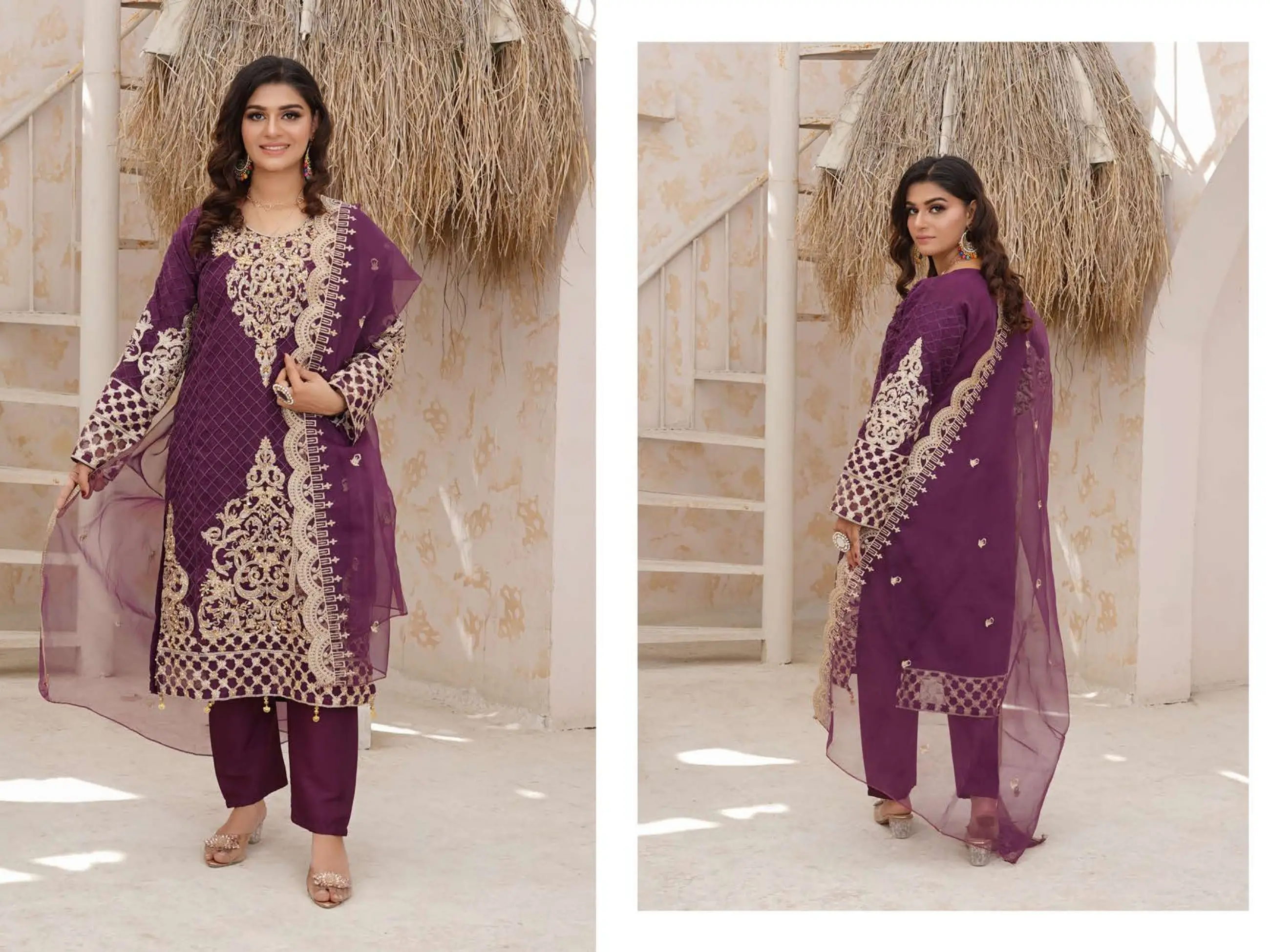 FND-128 Readymade Pakistani Designer Suit