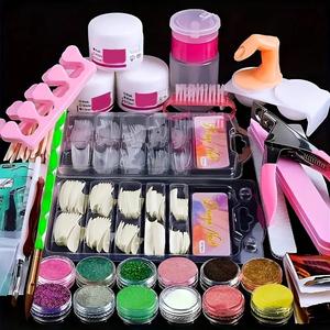23 in 1 Acrylic Nail Kit for Beginners, 12 Color Glitter Acrylic Powder & Glue & Nails Extension Nails Kit, Nail Art Kit, Nail Kit Set Professional Acrylic with Everything, Manicure Kit Nail Supplies, Nail Art, Nail Tech Supplies, Nail Extensions