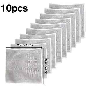 10pcs Multifunction Kitchen Metal Wire Cleaning Dishcloth for Stove Sink Pot - Reusable Dishcloth for Summer - Kitchen Cleaning Tools Supplies - Gift