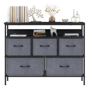 5-Drawer Chest of Drawers with TV Stand | Heavy-Duty Steel Frame & Scratch-Resistant MDF Top | Multi-Functional Storage Unit with Fabric Drawers for Bedroom & Living Room Hallway