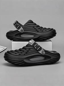 Men's Sporty Slides, Casual Comfortable Non-slip Slippers for Indoor Outdoor Wear, Lightweight Breathable Sports Slides for Beach & Garden Use