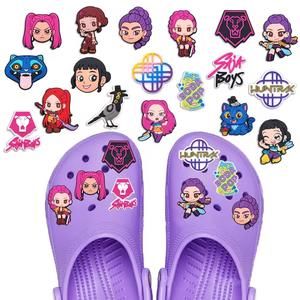 Kpop Demon Hunters Shoe Charms Set, PVC Material Shoe Accessories, 18pcs Decorative Shoe Clips, Shoe Embellishment Set, Shoe Decoration Charms, Perfect for Customizing Shoes