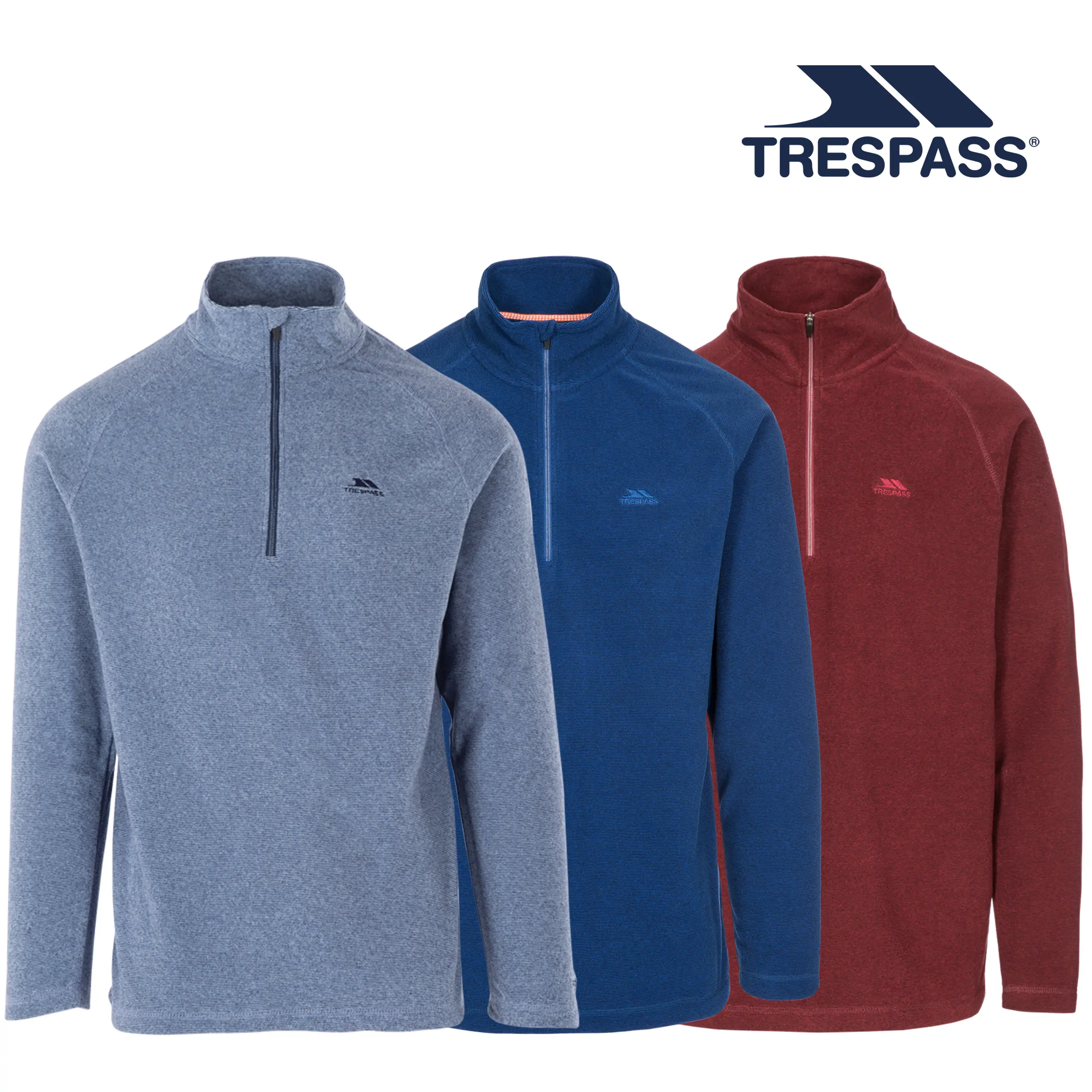 Trespass Mens 1/2 Zip Fleece Pullover Jumper Long Sleeve Menswear Keynote