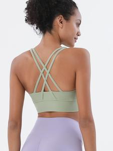 Women's Solid Criss Cross Back Sports Bra, Breathable Comfortable Sports Bra, Ladies Sportswear for Indoor Outdoor Wear, Bra,  Womens Clothes