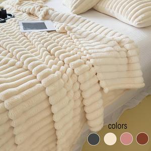 Solid Color Throw Blanket, 1 Count Soft Comfortable Sofa Blanket, Warm Home Bedroom Dormitory Office Bedding, Bedroom Decoration, Household Items,  Funky Bedroom Accessories