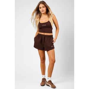 Kaiia Script Logo Mini Sweat Shorts Peppercorn